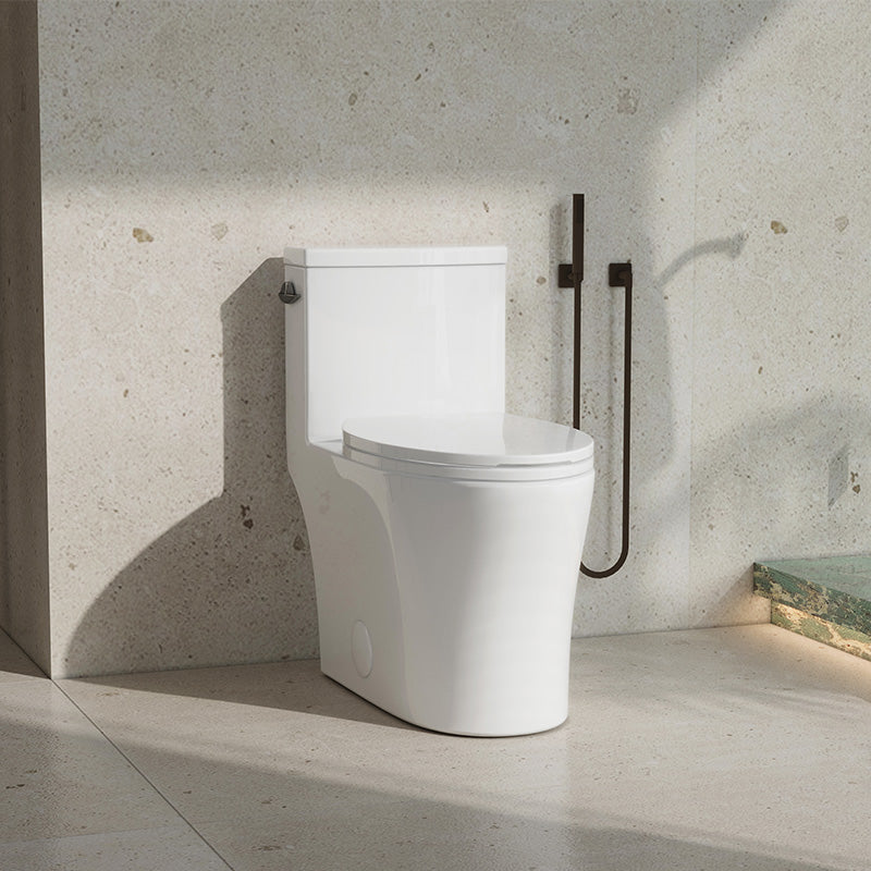 KE KING 1.28 Gpf Elongated One Piece Toilet, Powerful & Quiet Flush Mo